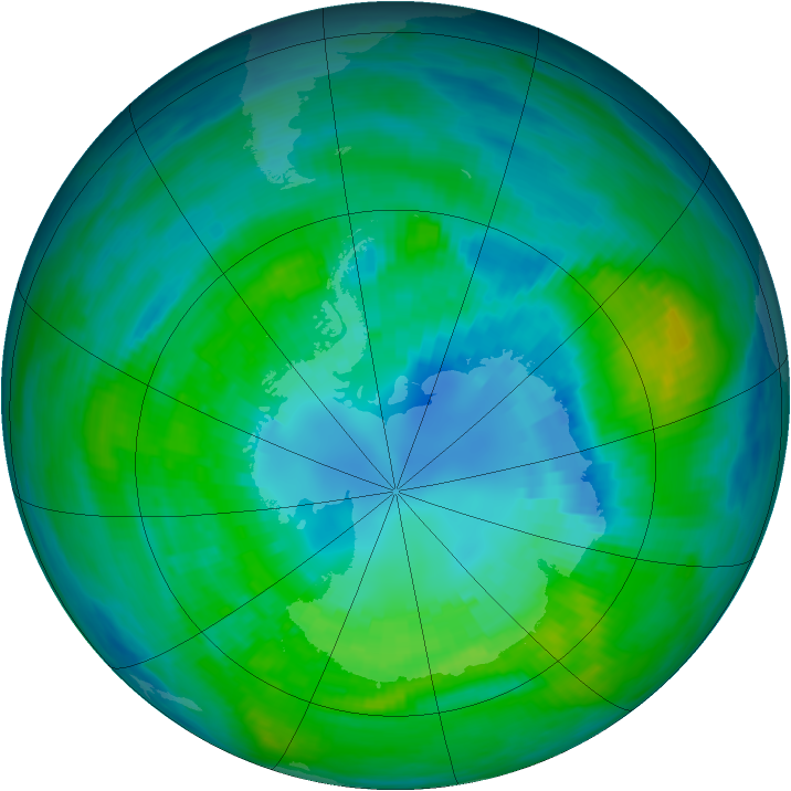 Antarctic ozone map for 10 April 1979